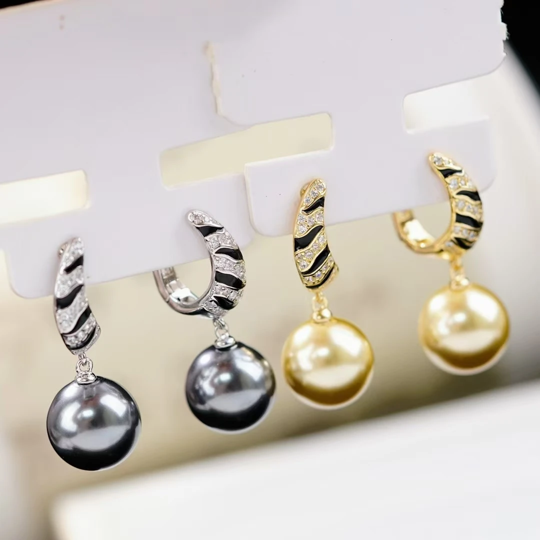 

925 Sterling Silver Earrings Base Findings Mountings Jewelry Mounts Fittings Women's Accessories for 10-11mm Pearls