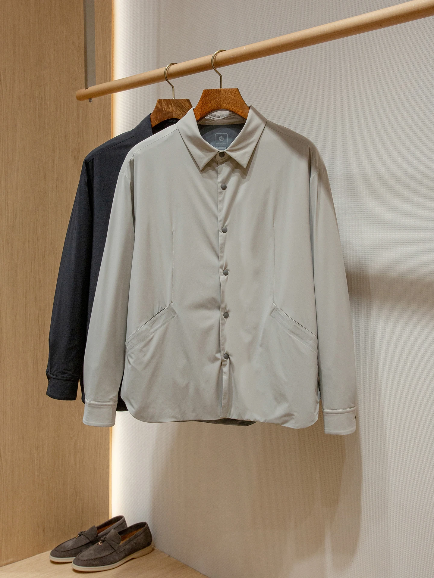 

Dermizax® Elastic Milk Silk Silk Lightweight Collared Cotton Jaet Men's Faion Urban Sle Long Sve Warm Coat