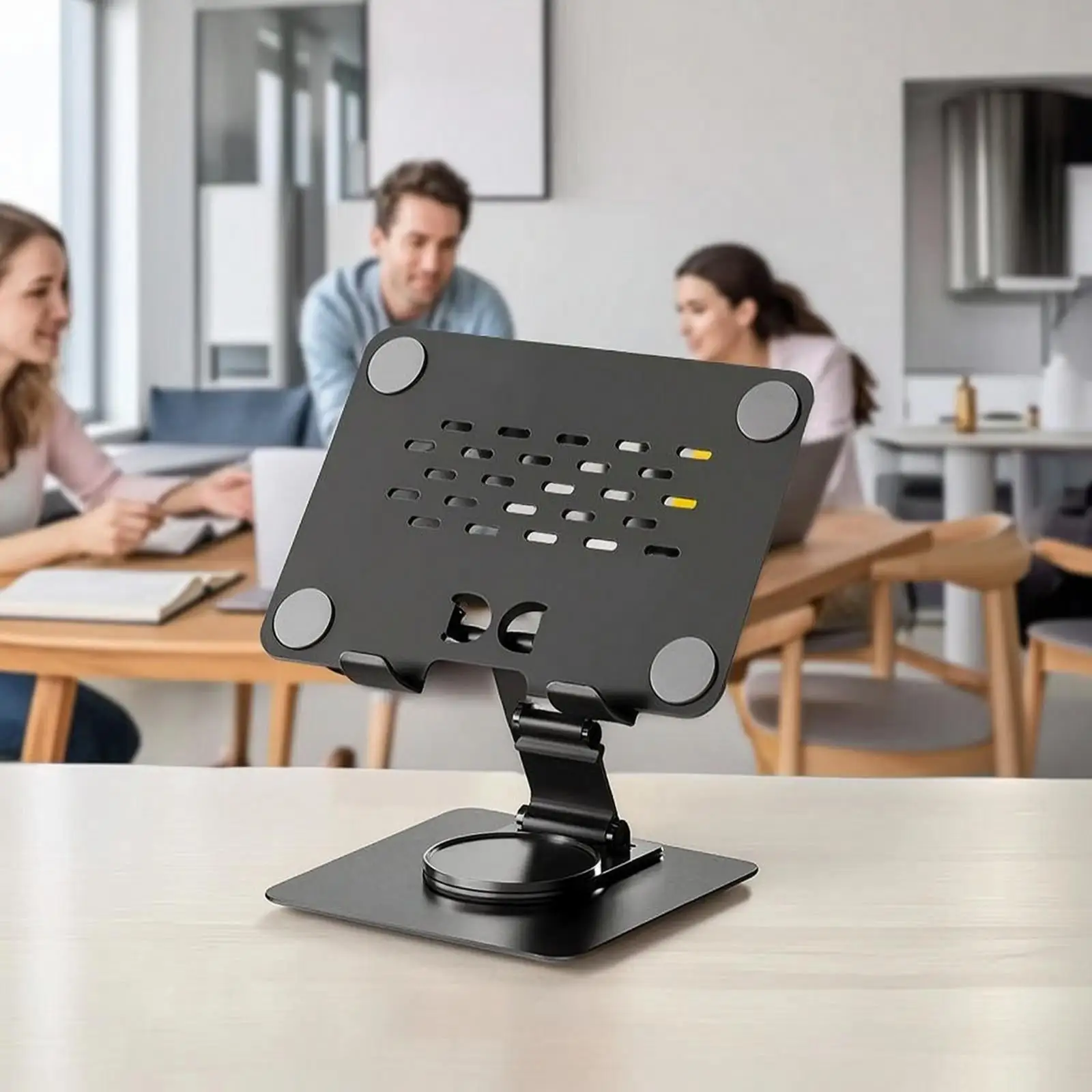 Desktop Tablet Stand Metal Tablet Stand Featuring Rotating Base for Desk