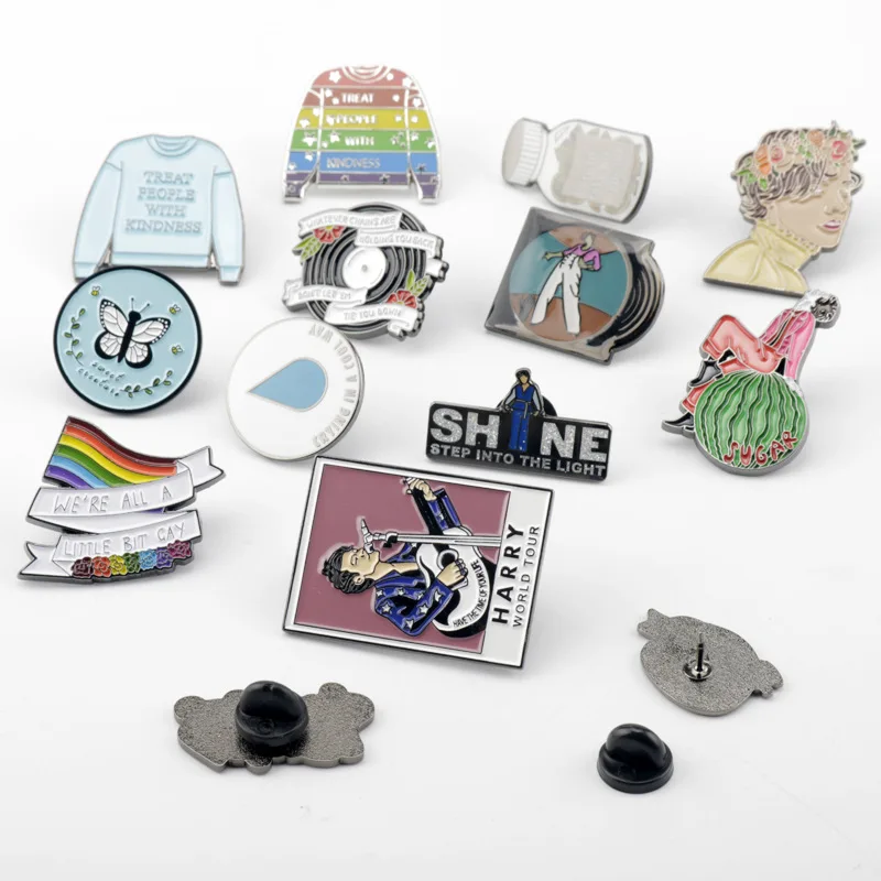 Pop Singer Harrys-Style Enamel Pins Rainbow Music Song Album Tape Metal Brooch Badge Cartoon Jewellery Accessory Gifts