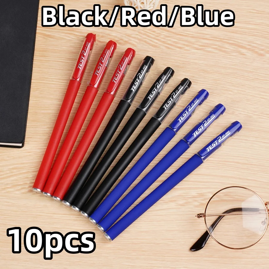 Ten 0.5mm black gel pens with smooth writing and retractable gel ink ball pens with sharp tips are perfect for schools