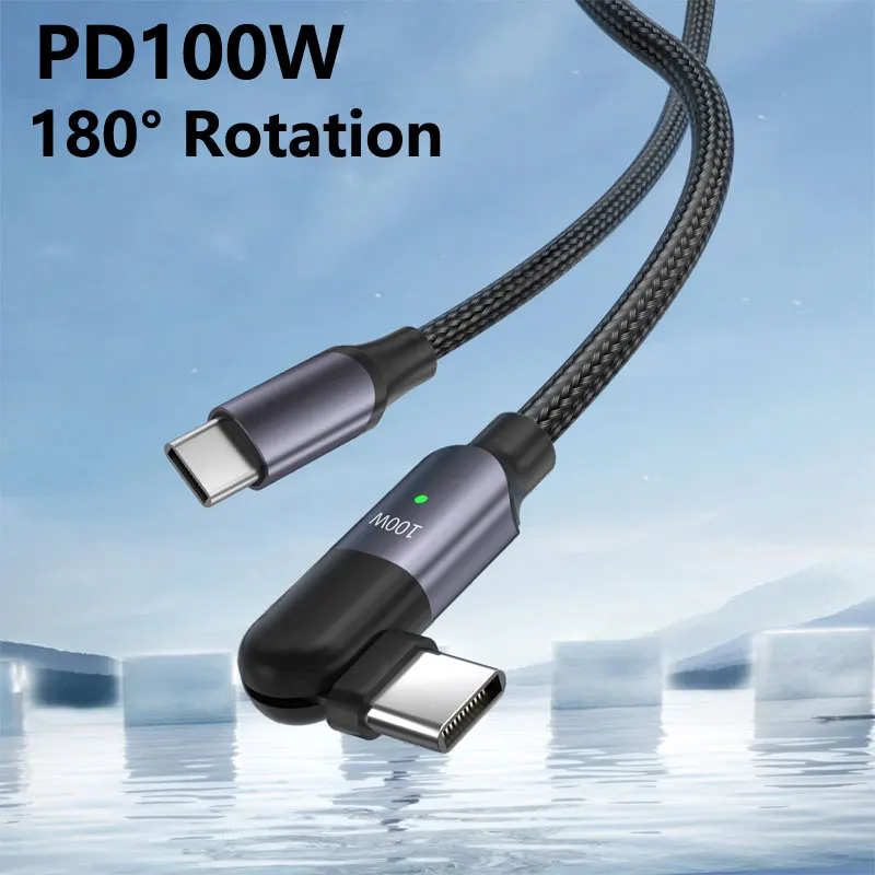 

100W USB C Fast Charging Cable 180 Degree Rotation Type C to Type C for usb c devices USB C to USB C Cable For Samsung