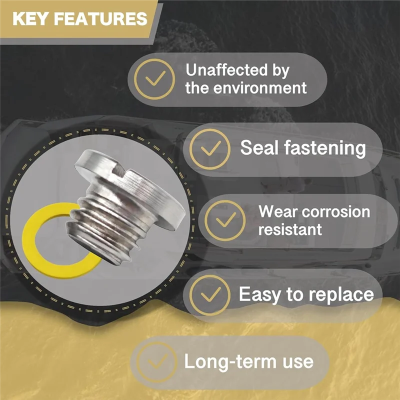 

79953Q04 Морской нижний блок, винт сливной пробки масла, 2 шт. для Mercury MERCRUISER, заменяет 10-79953Q2 10-79953A2 18-2244