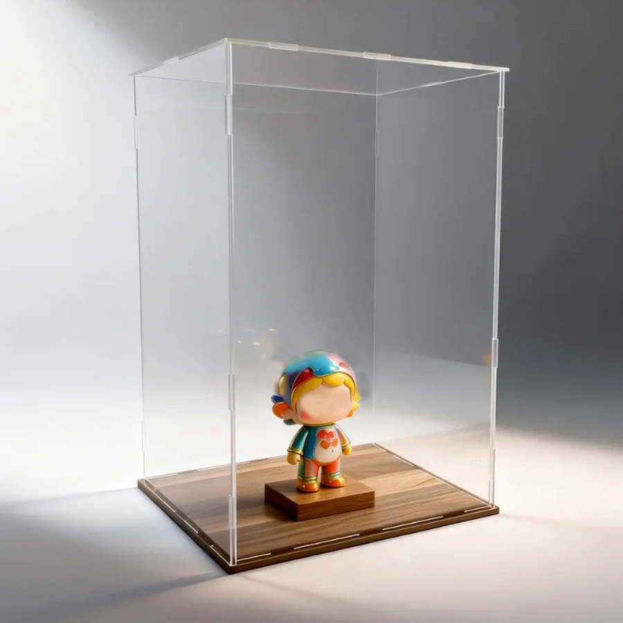 Clear Acrylic Display Case Stand Dustproof Figurine Display Box Cube Showcase for Action Figures Toys Collectibles Miniatures