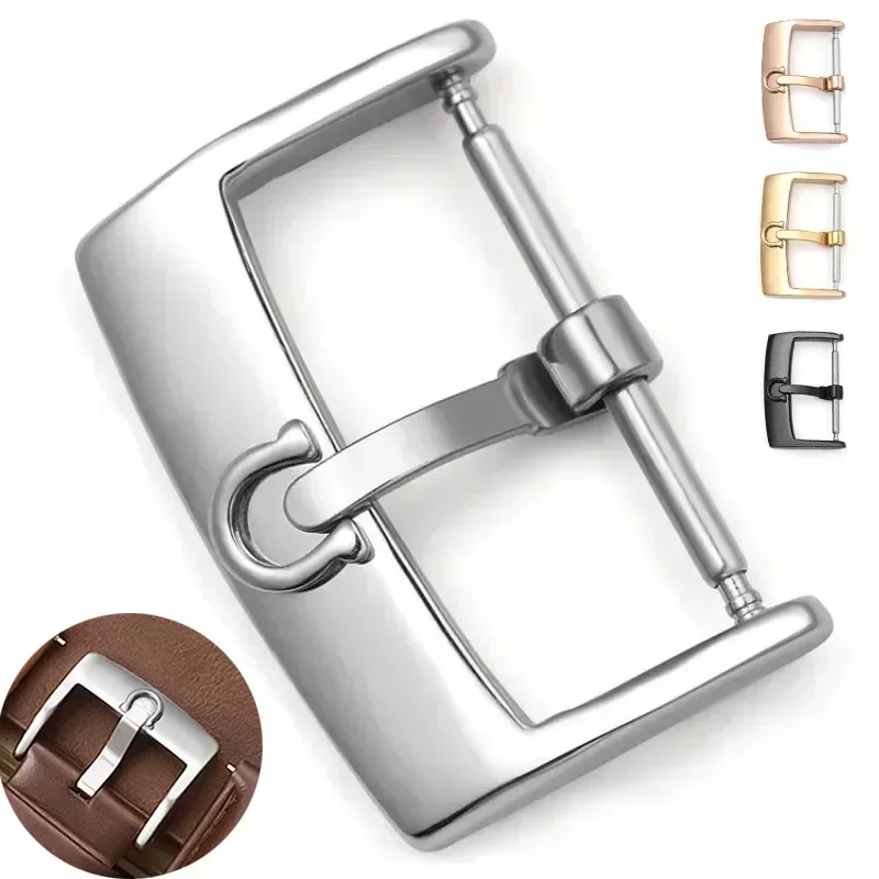 12 14mm 16mm 18mm 20mm Stainless Steel Watch Buckle Watch Clasp Accessories Replacement Buckle for Leather Watch Strap With Tool