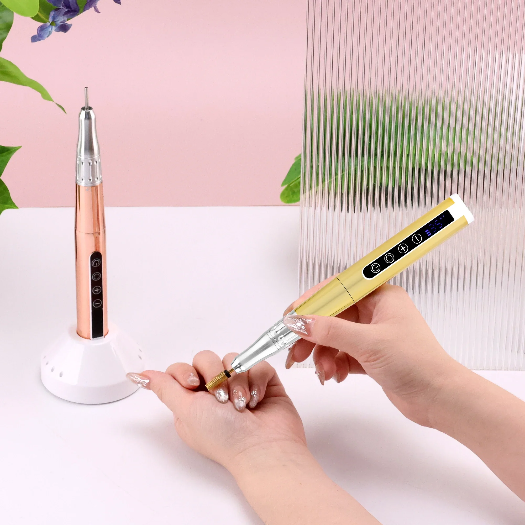 Wireless Rechargeable 35000rpm 65W Coreless Nail File Drill Personal Care Electric Manicure Pedicure File Art Pen Polish Remover