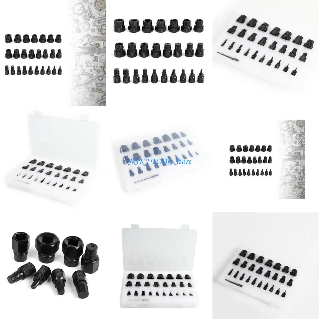 

L8RC Damaged Bolts Screws Black Remover Extractor Alloy Positive Grip Tool 25pcs