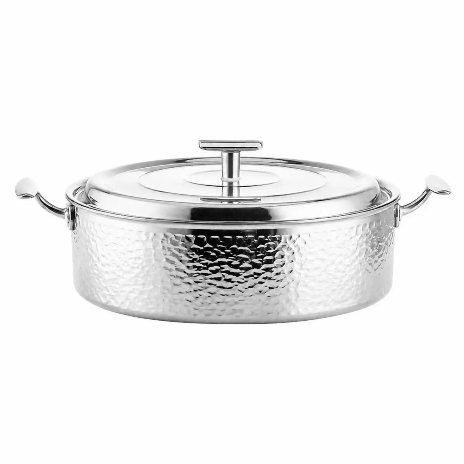 Heavy Duty Hammered Texture Cookware Pot for Stove Top Cooking Clear Broth Stew Kettle with Lid