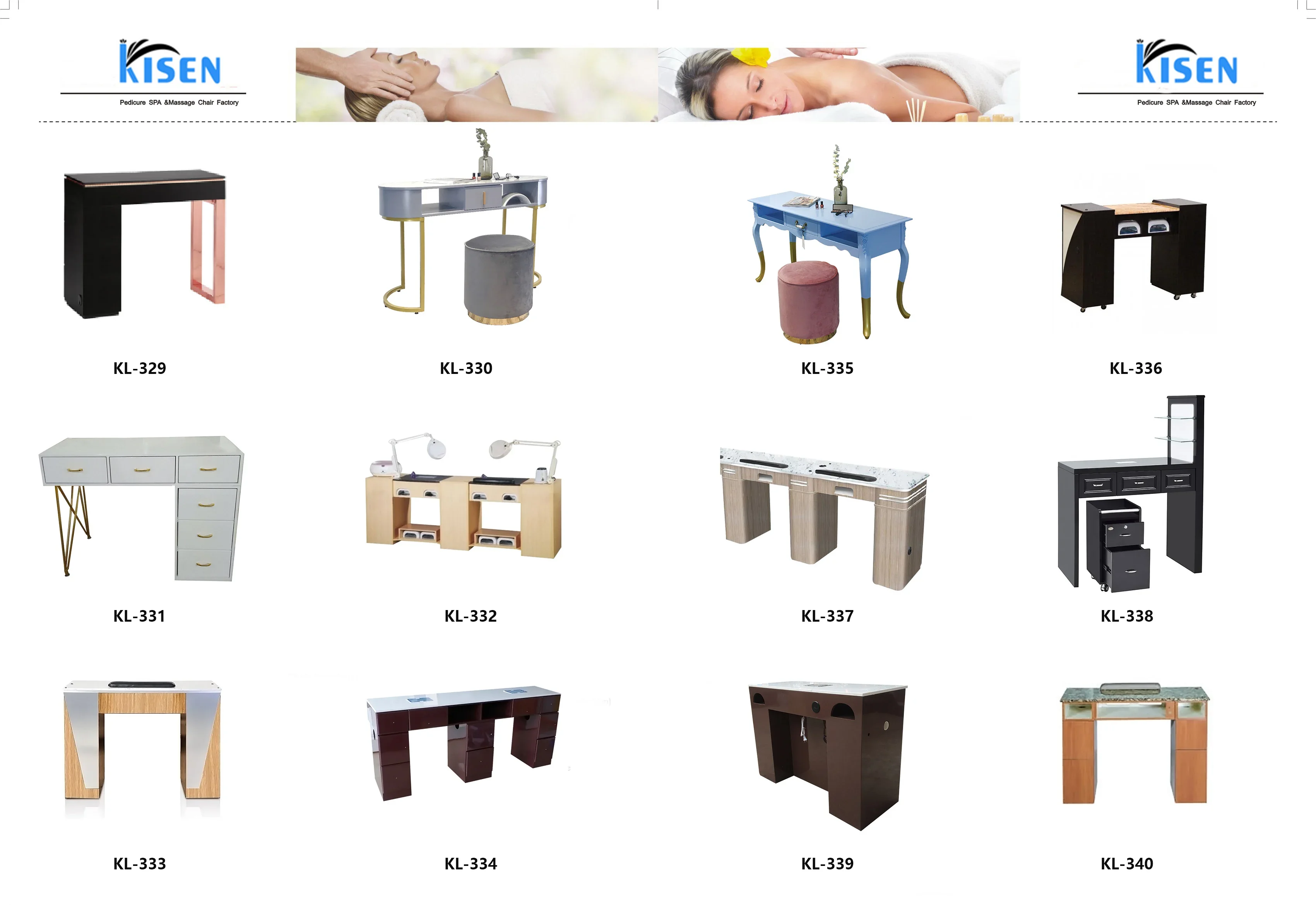 Kisen Cheap Fashion rectangle Desk Marble Top Golden Legs Manicure Equipment Beauty Personal Care Salon Furniture Nail  Table