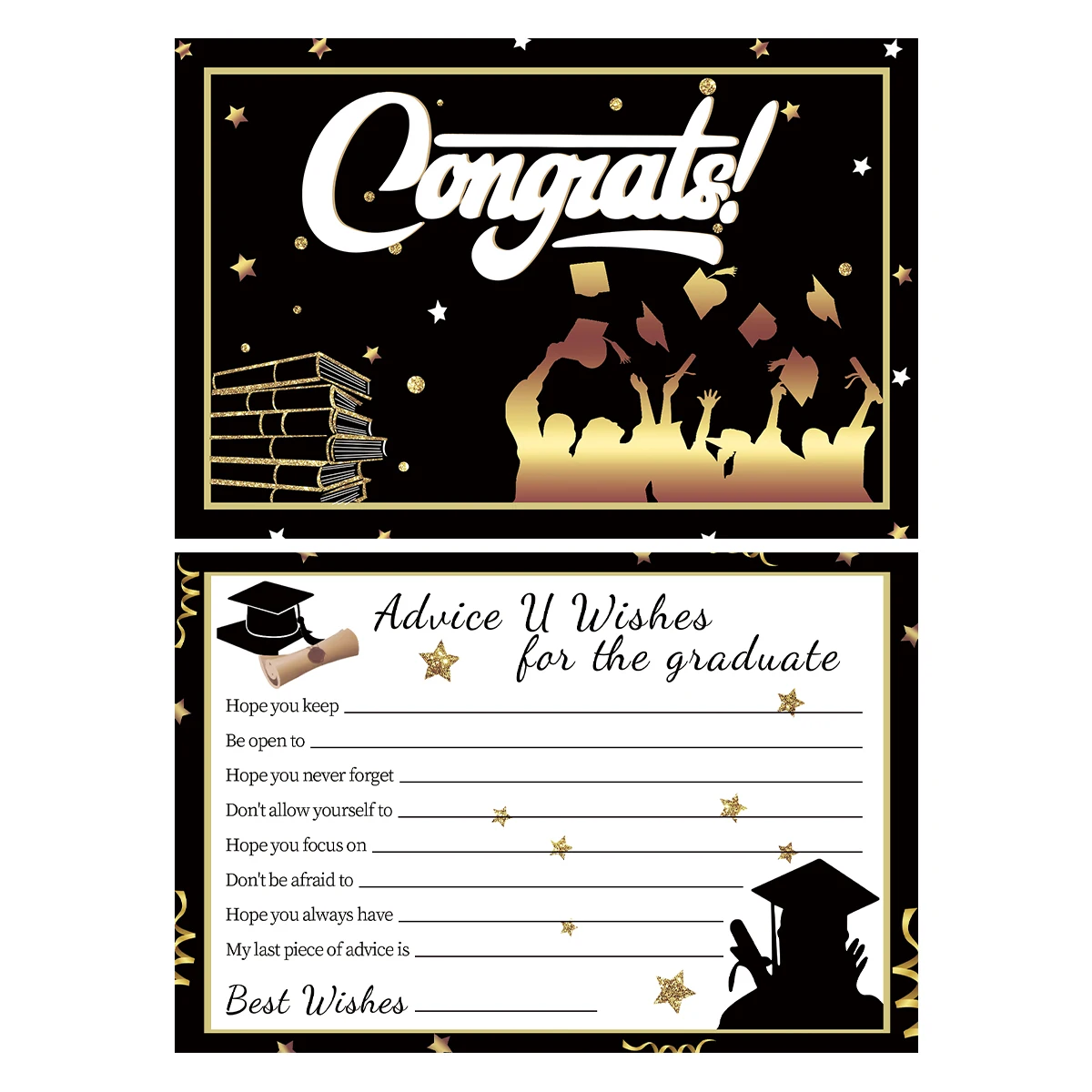 10 Sheets/Set Graduation Wish Cards,High School And College Graduation Advice Cards,Celebration Party Supplies For Classmates