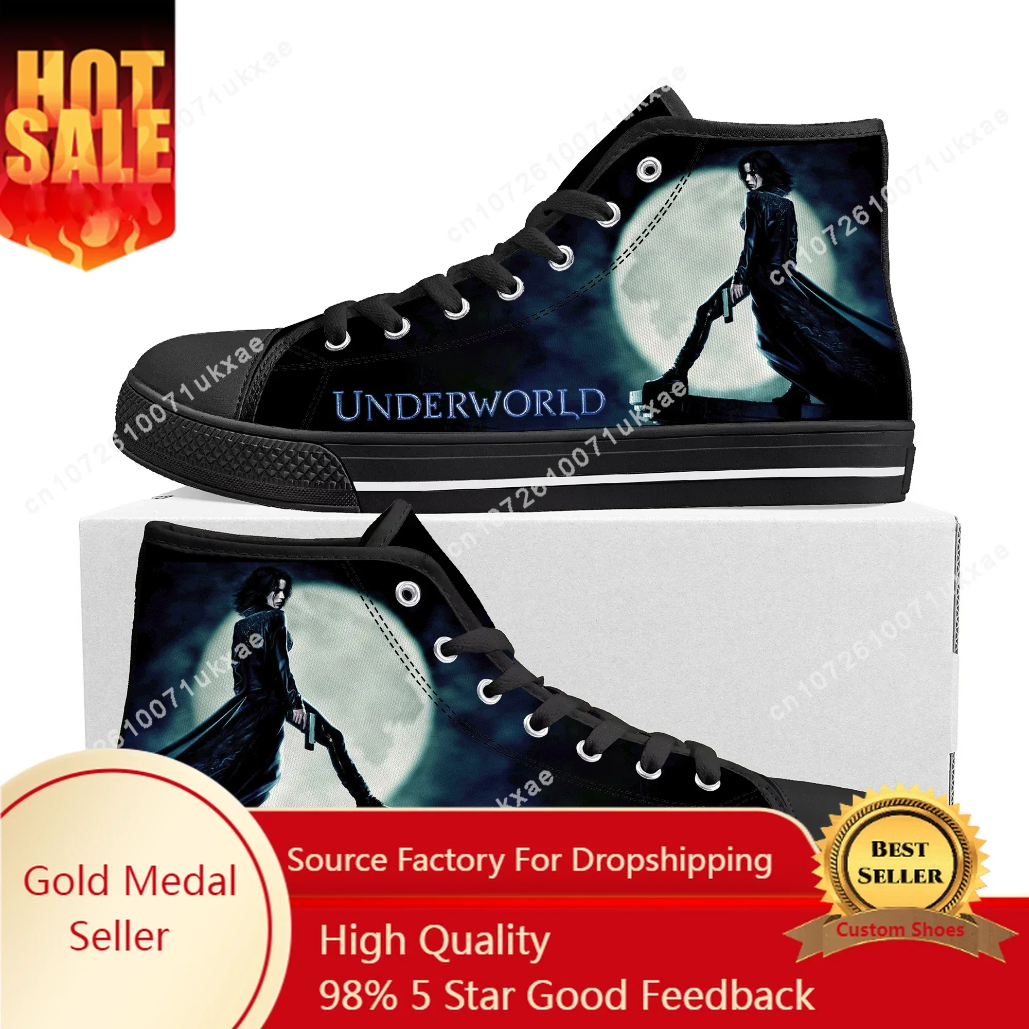 Unterwelt Moive High Top Sneakers Herren Damen Teenager hochwertige Selene Canvas Sneaker Paar Schuh lässig maßge schneiderte Schuhe