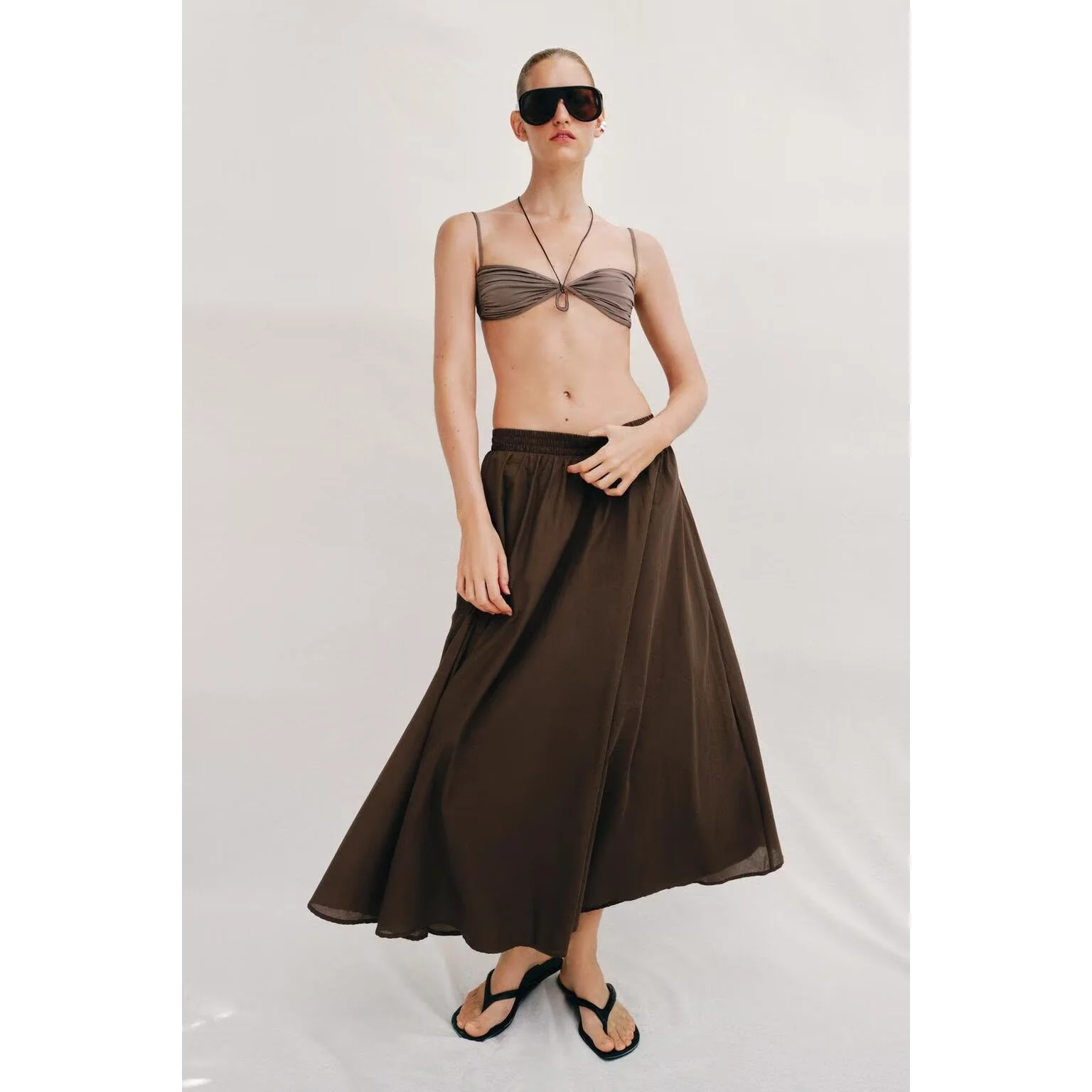 Fashionable Layered Decorative  Skirt for Women High Waist A-Line Standard Fit Summer Season Polyester Fiber Skirt