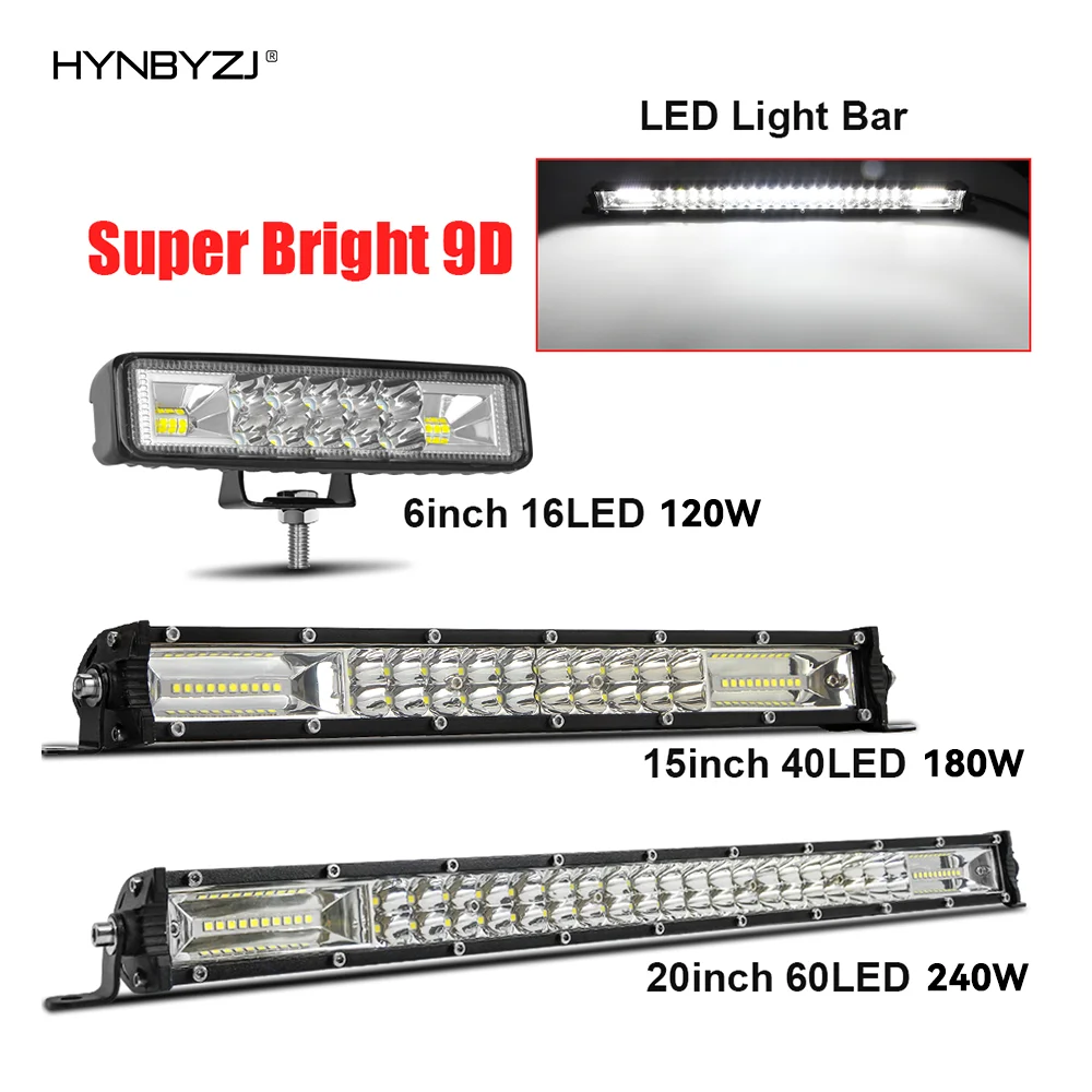 

HYNBYZJ 20" 15" Inch Led Fog Lights Led Light Bar LED Headlights LED Work Light Running Lights for Car Truck 4X4 4WD Car SUV ATV