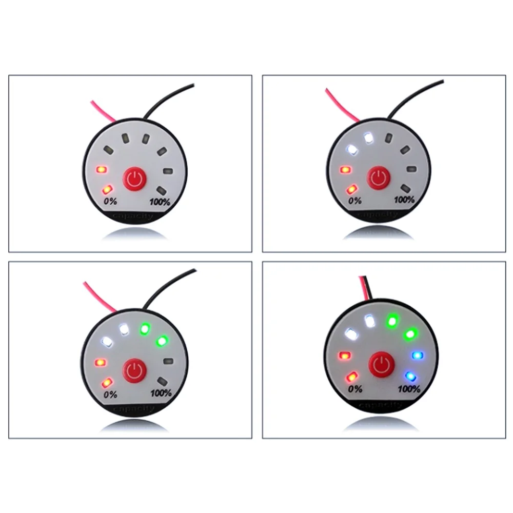 Programowalny 4.2V 7.4V 12V 16.8V 22V 24V 36V LED litowo/akumulator kwasowo-ołowiowy wskaźnik pojemności wyświetlacz miernik poziomu mocy