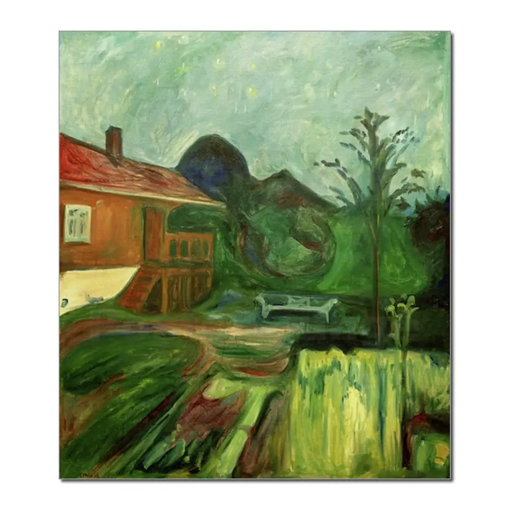 

Современная картина абстрактная летняя ночь. Aasgaardstrand от Edvard Munch высокое качество ручная роспись