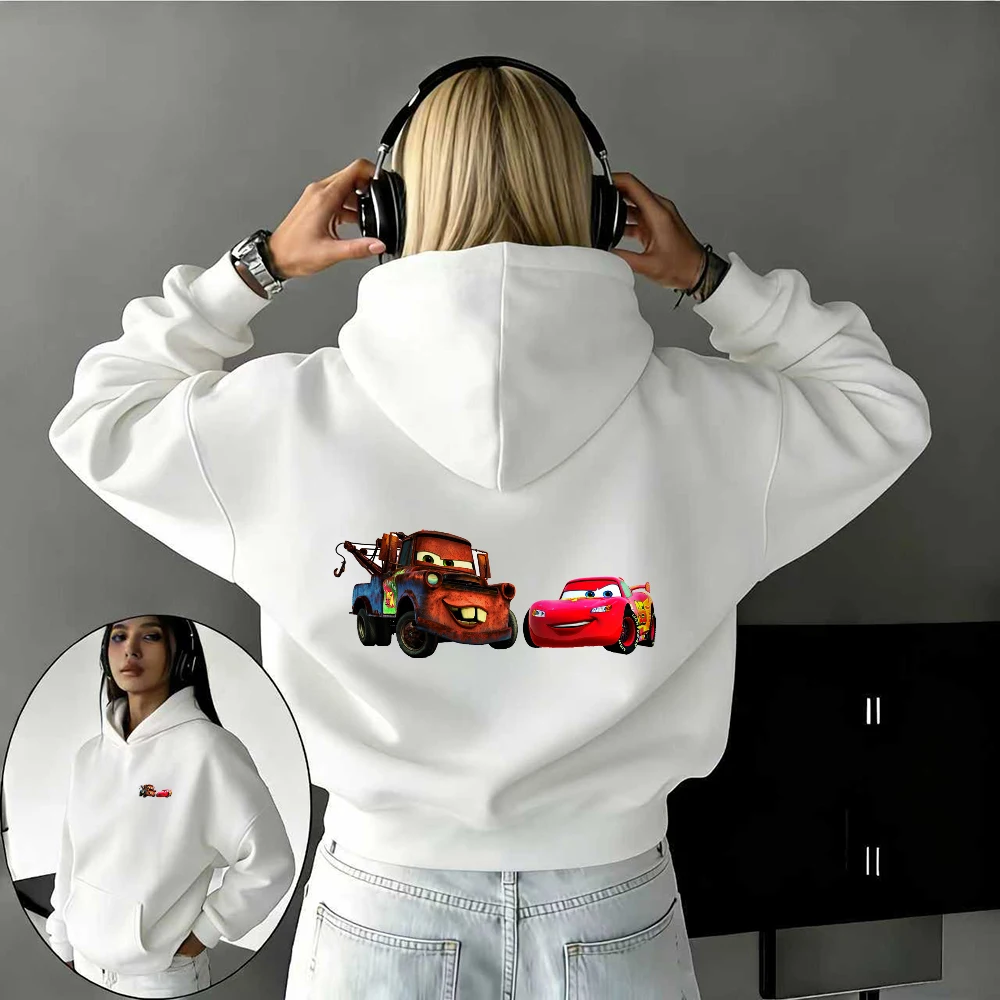 

Классический дуэт Маккуин и Баня в осенне-зимнем гоночном сезоне Диснея Теплая толстовка с принтом из 100% чистого хлопка для женщин