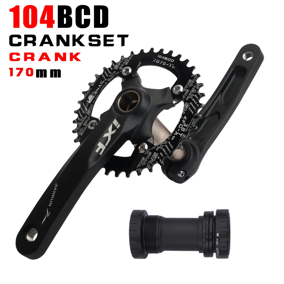 IXF Bicycle Crankset 170mm Crank 104BCD Wide Narrow Chainring Oval/Round Disc Chain Wheel Compatible with SHIMANO/SRAM