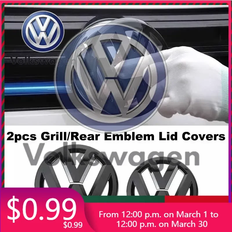 

Наклейки на автомобиль: 2 шт. наклейки-эмблемы на переднюю решетку и крышку багажника для Volkswagen VW POLO Golf 4-8 MK4-MK8 Sportvan, тюнинг