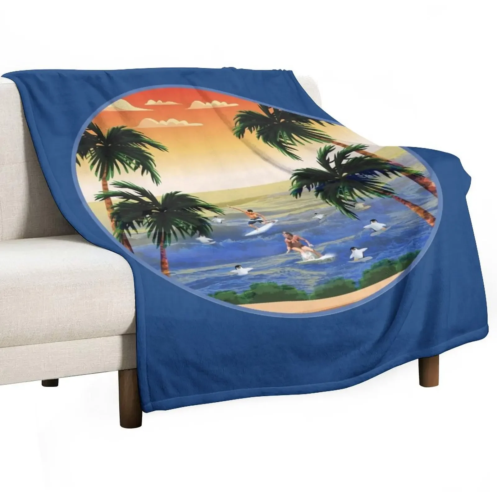 

We Surf With the Penguins on Phillip Island Throw Blanket Decoratives Hairys Blankets