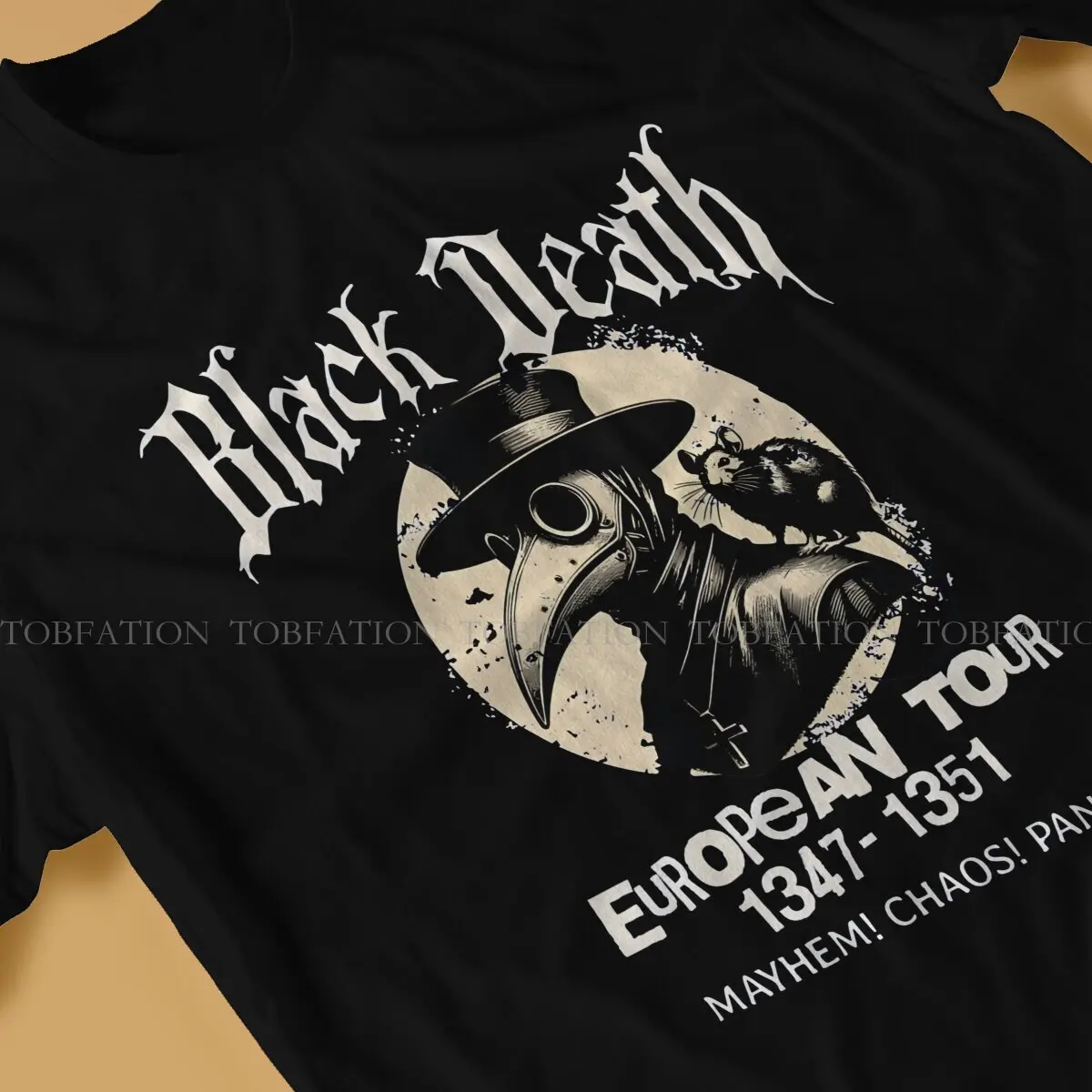 Plague Doctor 100% Cotton TShirt Black Death European Tour 1347 Classic T Shirt Leisure Men Clothes Ofertas Big Sale