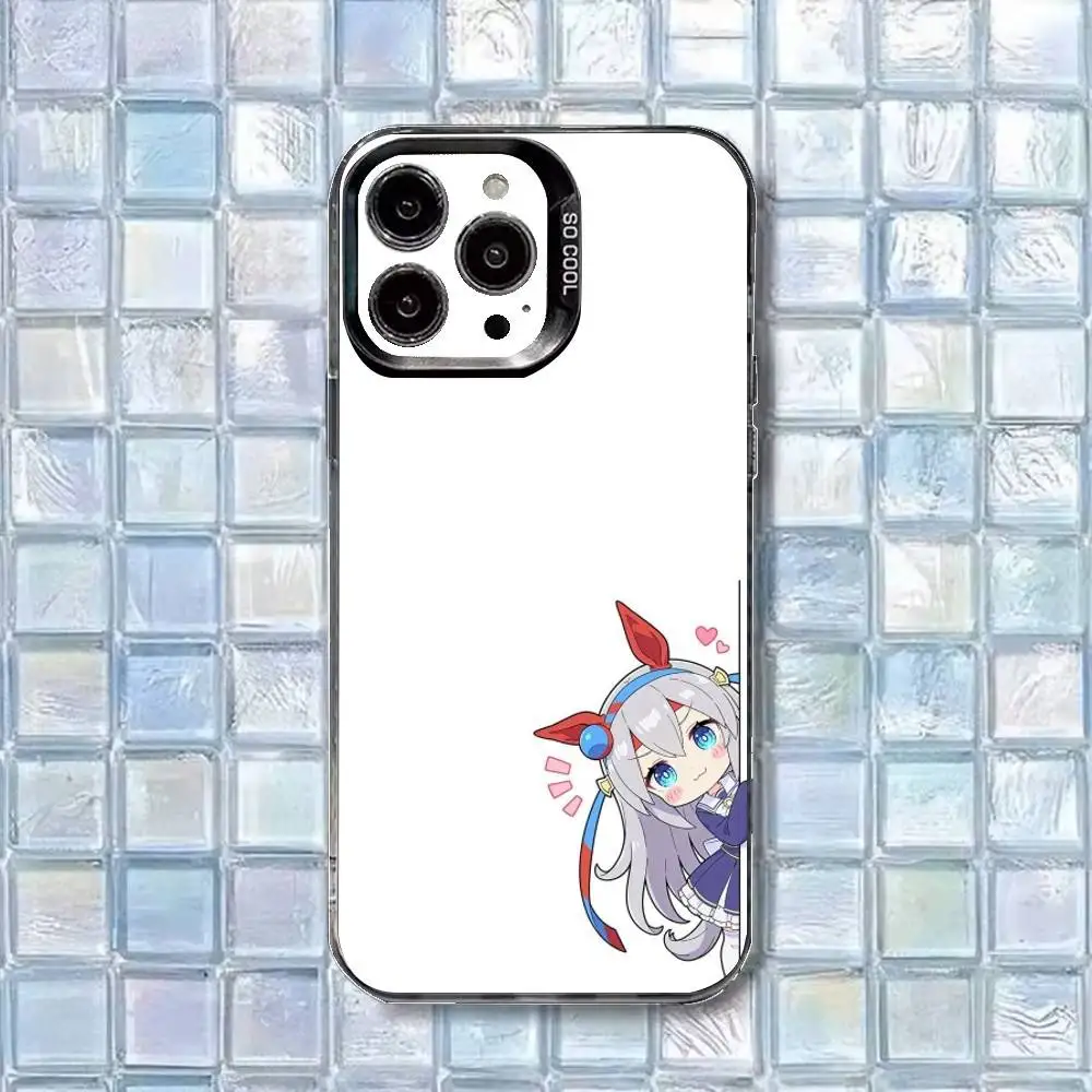 เคสโทรศัพท์ Pretty Derby Uma Musume สำหรับ iPhone17,16,15,14,13,12,11 Plus,Pro Max สีขาวด้าน ป้องกันการกระแทก