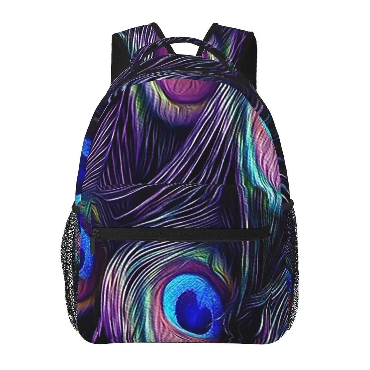 Peacock Feather Backpacks Boys Girls Bookbag Children School Bags Cartoon Travel Rucksack Shoulder Bag Large Capacity