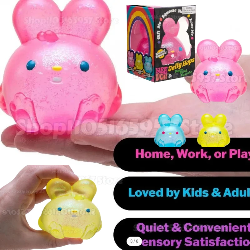 

New Colored Rabbit Decompression Toy Simulation Rabbit Pinching Decompression Toy Puzzle Adult Kid Stress Release Toy Home Decor