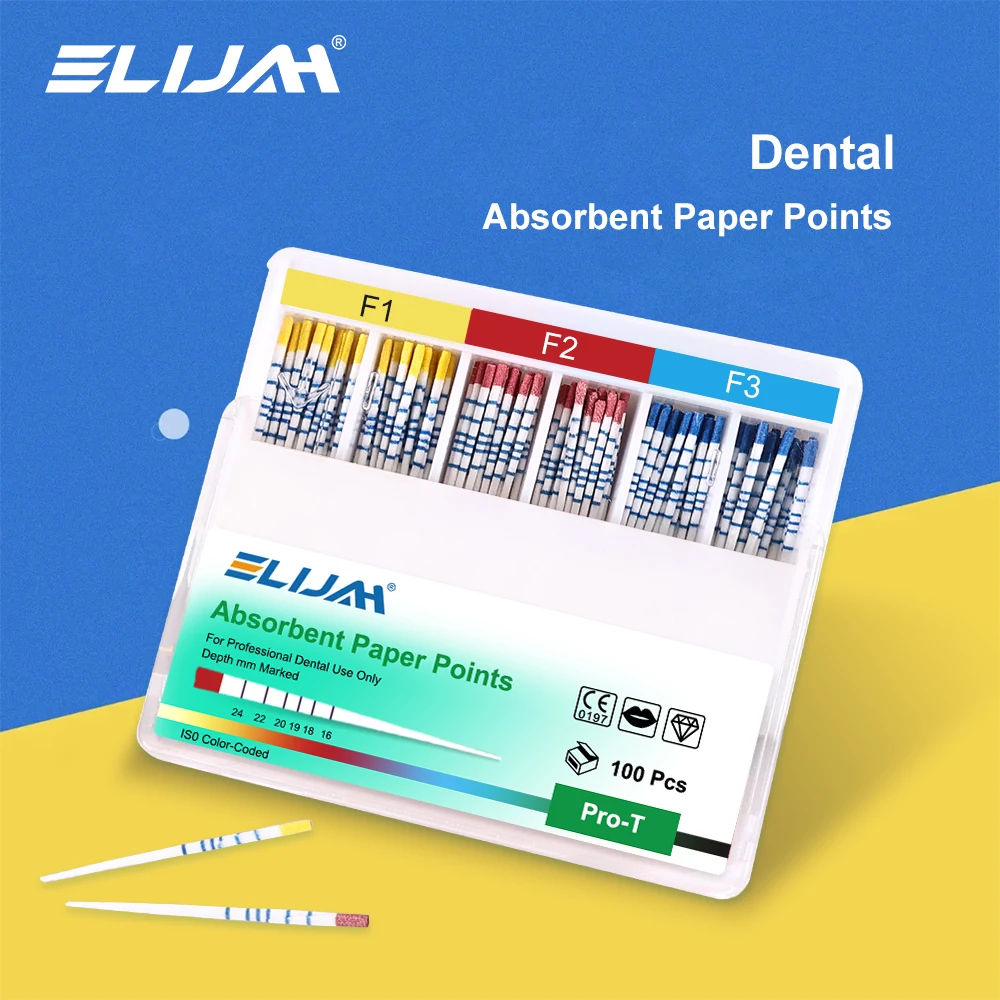 

ELIJAH 100 Pcs/box Dental with Markings Absorbent Paper Points Root Canal Treatment Dental Absorbent Cotton Fiber Endodontics