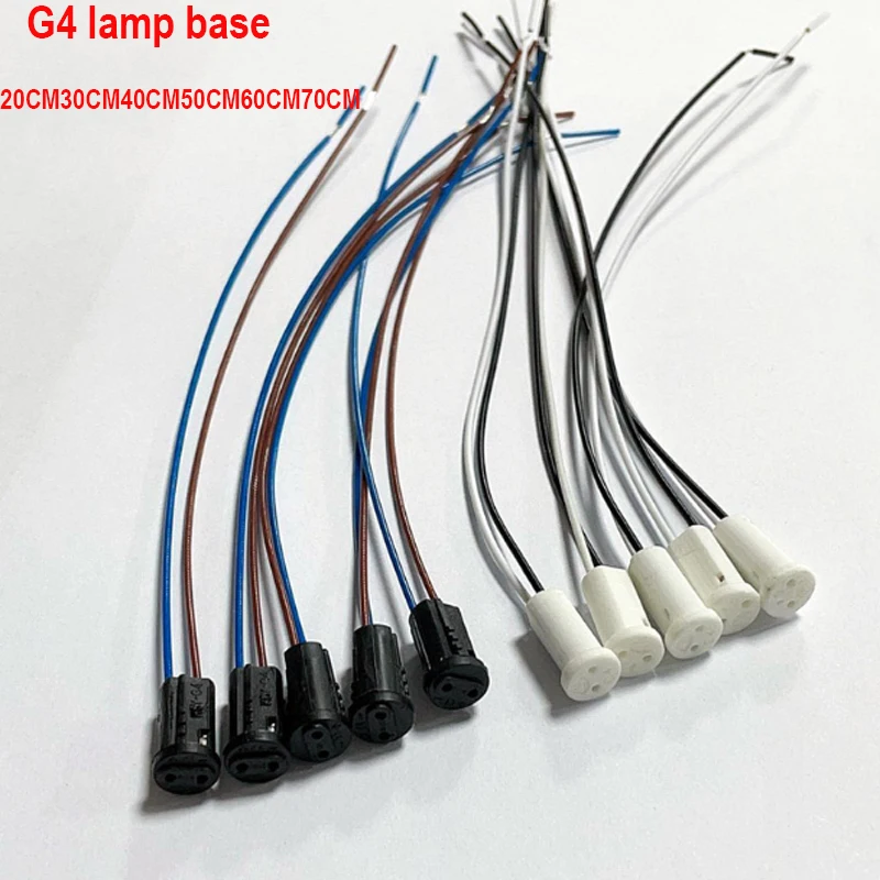 

Керамический разъем G4 с кабелем 0,3 мм², аксессуары для подключения светодиодных ламп, варианты длины: 20 см, 30 см, 40 см, 50 см, 60 см