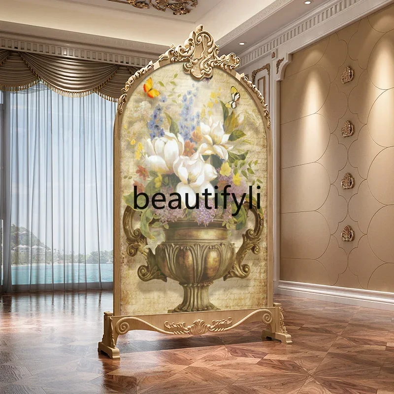 

European-style carved rich vase screen blocking office hotel lobby partition small apartment living room bedroom seat scre