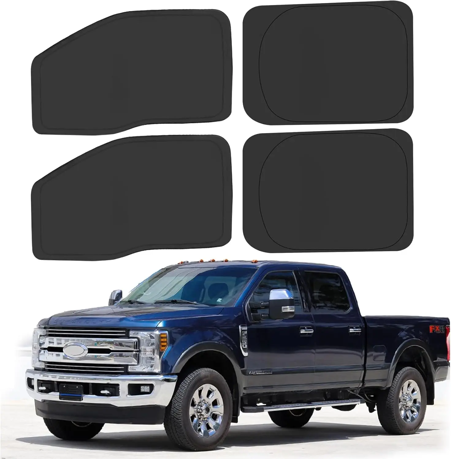 

Foldable Side Window Sunshade for Pickup Trucks, Blocks UV Rays and Heat, Pack of 4