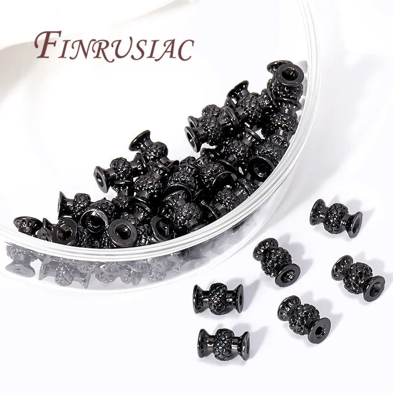 5/10/15Pcs/Lot Black Beads Separators,Vase Shape Beads Accessories For Jewelry,Spacer Bead Findings For DIY