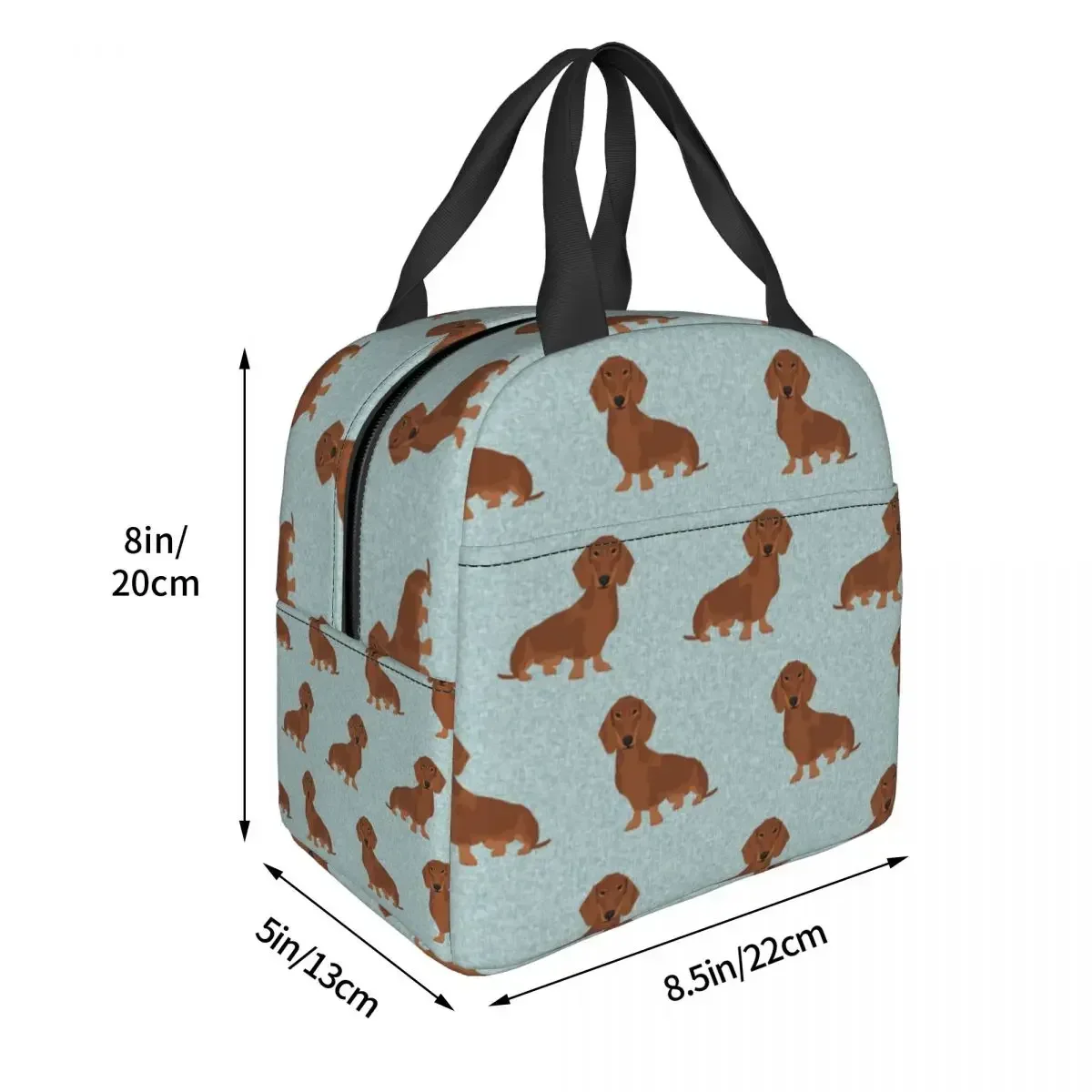 Lunchtas Voor Vrouwen Kinderen Teckel Hond Thermische Koeltas Draagbare Picknick Reizen Dier Canvas Lunchbox Food Bag