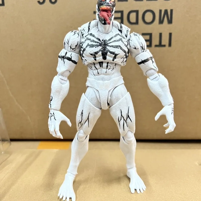 

Shf Anti Venom Action Figure White Symbiote Articulated Spider Man Collectible Model Toy For Collection Decoration Gift