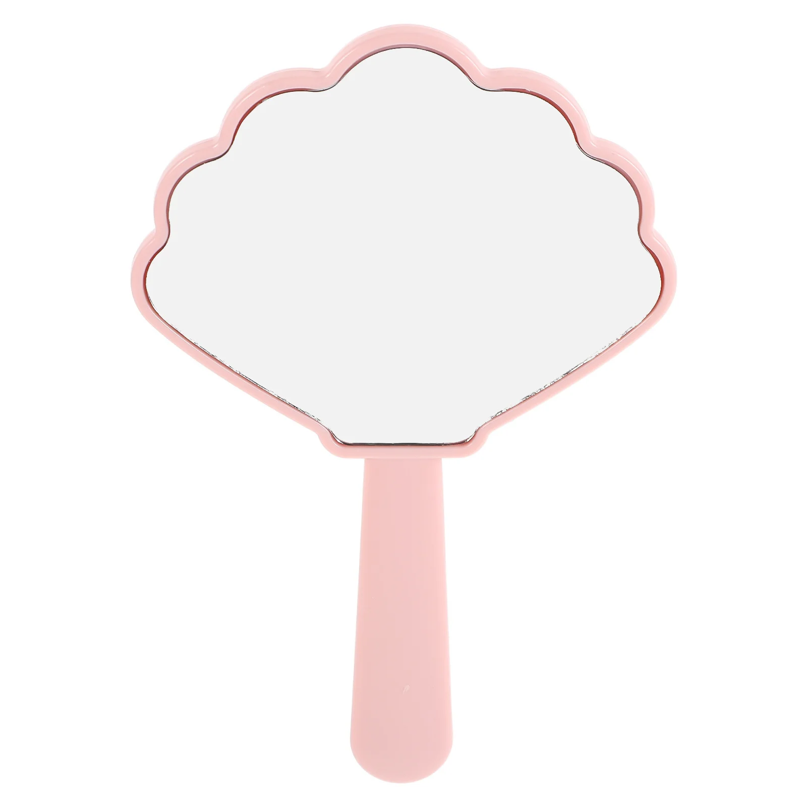 

Stylish Pink Shell Makeup Mirror High Definition Clarity Handheld Convenience Small Travel Mirror for Women Cute Design