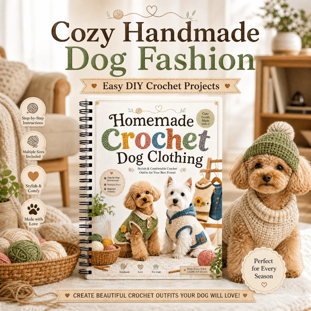 Homemade Crochet Dog Clothing-Homemade Crochet Dog Clothing Book, Custom Handmade Pet Apparel, Simple Crochet Patterns for Dogs