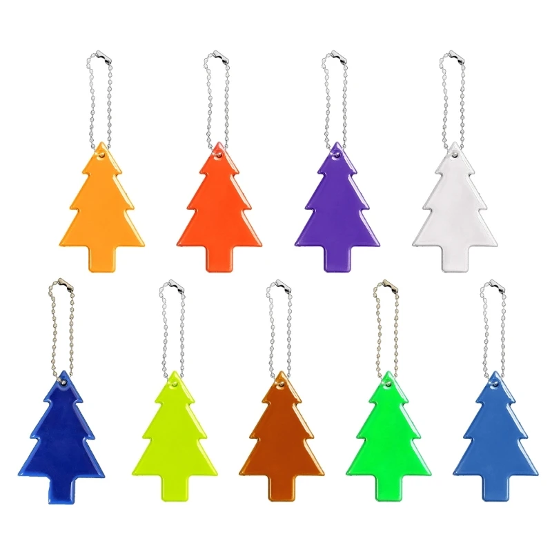 Children Safety Reflective Gear Tree Pendant Keychain Reflector for Bags Stroller Wheelchair Clothing