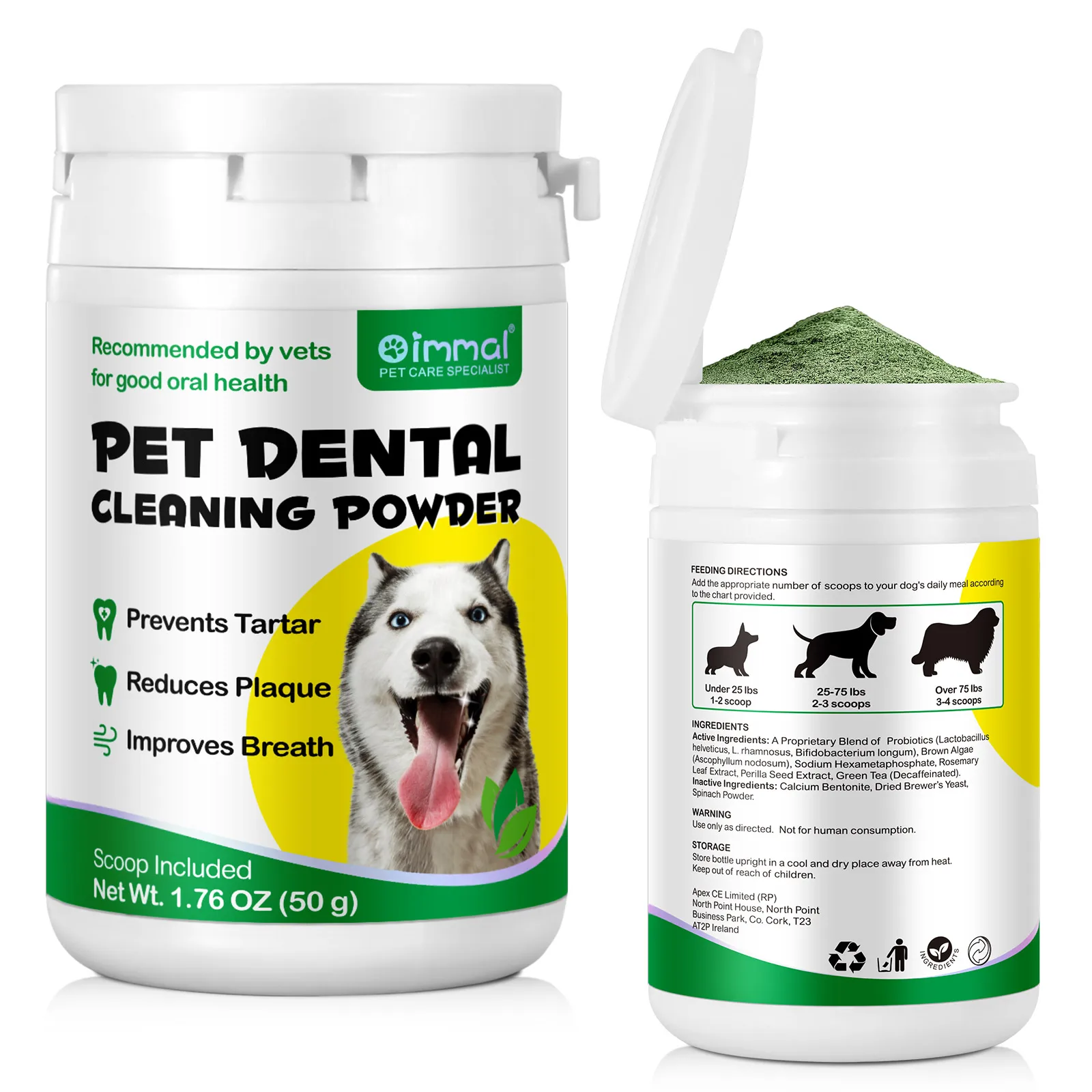 50g Pet Dental Cleaning Powder for Dogs Recommended by vets for good oral health Reduces Plaque Prevents Tartar Improves Breath