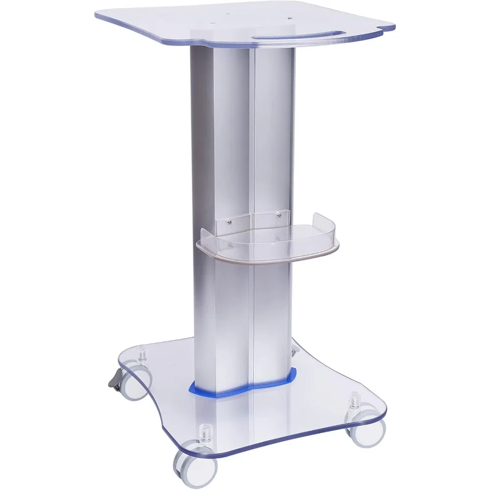 عربة التجميل المتداول، عربة عربة الصالون مع صينية إضافية عربة دوارة أكريليك، تخزين سبا لأداة التجميل