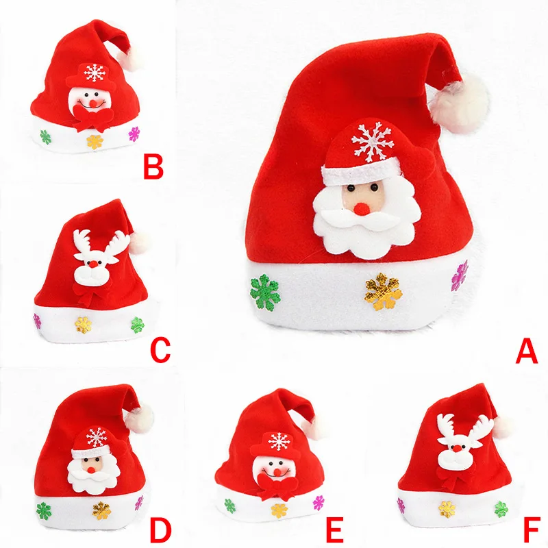 Christmas Cap Adult Kids Hat Christmas Decorations Snowman ElK Santa Claus For Children Xmas New Year Gift Decor