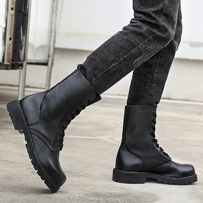 Boots Leather Fashion Breathable Wild High-end Outdoor Leather Boots Men Boot Non-slip Boot Leather Temperament Men Boot