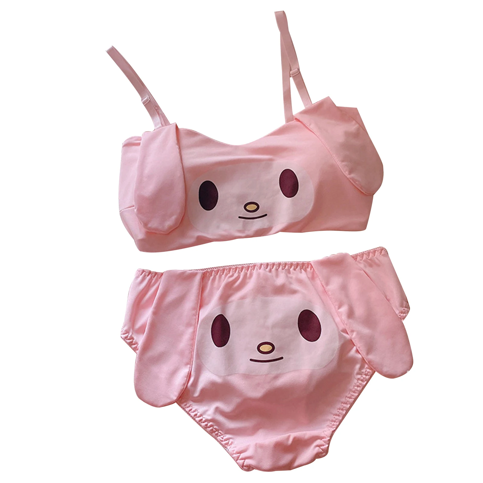 

2026 Fashion Women 2 Pcs Kawaii Pajamas Sexy Ladies Adults Cute Spaghetti Strap Dog/Bunny Crop Top Shorts Pajama Sets