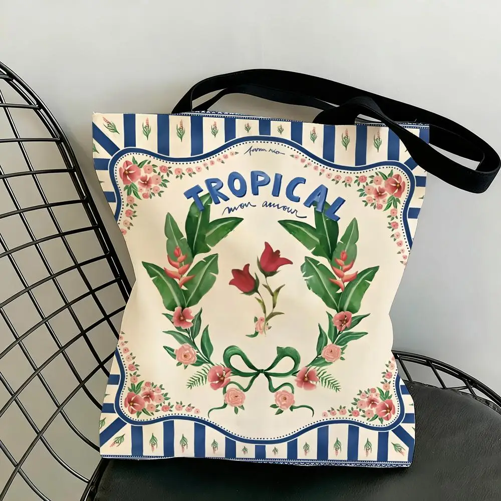 Einfache Retro-Aufbewahrungstaschen Leichte Canvas-Tragetasche Große Kapazität Schulter-Shopper Modische Öko-Mehrzweck-Handtasche