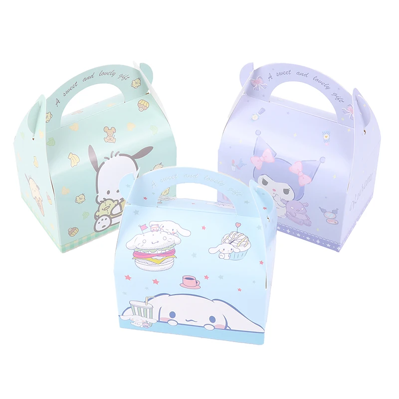 Anime Sanrio Gift Bag Cute Kuromi Pochacco Cinnamoroll Candy Box Cute Student Cake Birthday Gift Packing Bag 10*7*9.5cm