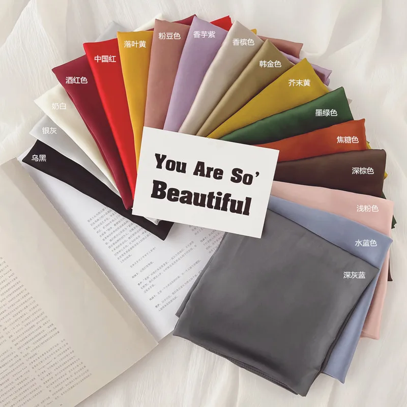 New 70*70cm Silk Square Scarf Women Soft Satin Hairband Neckerchief Tie Female Headband Foulard Bag Ribbon Gift Luxury