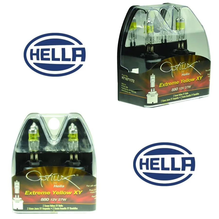 Optilux XY Series 880 Xenon Yellow Halogen Bulbs, 12V, 27W, 2 Pack