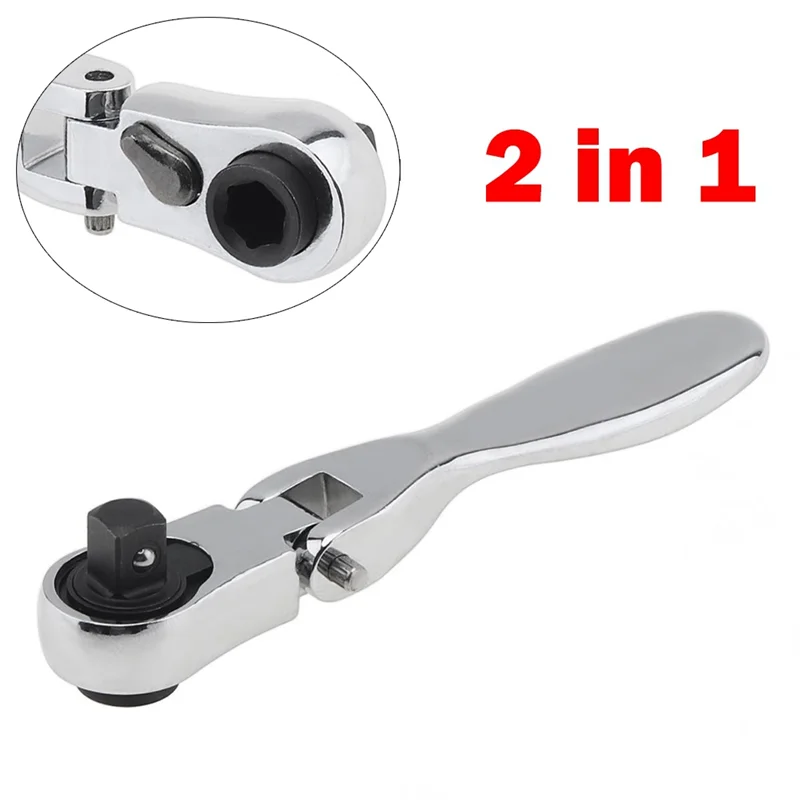 Tendencias ahora 1/4 Mini llave de trinquete de doble cabeza giratoria rápida Destornillador de casquillo de 72 dientes Destornillador con mango Llave de trinquete