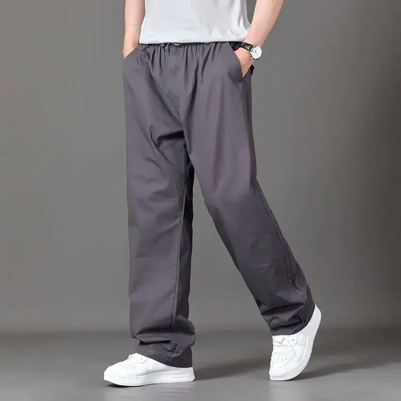 Men's Casual Pants Straight Trousers Male Loose Business Formal Aesthetic Streetwear Cotton Classic Trend Y2k New in Summer Long