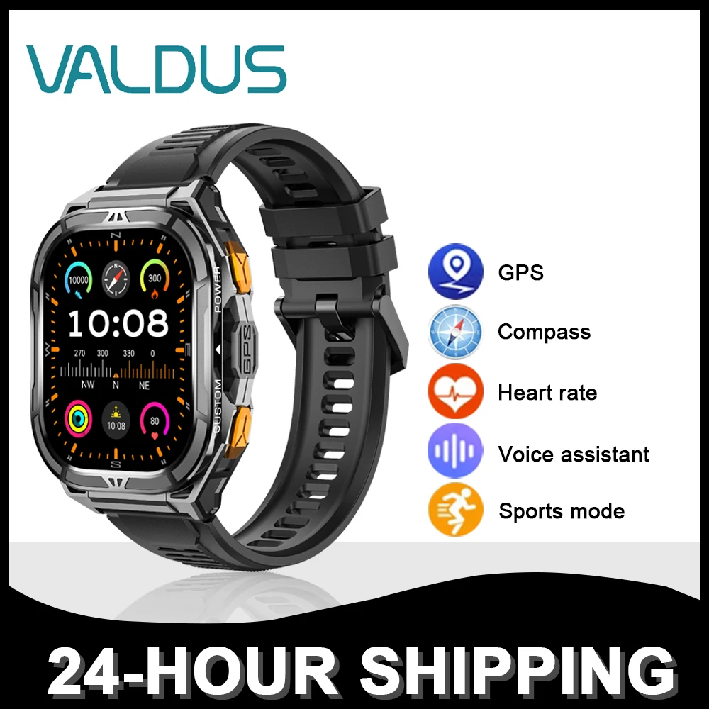 

VALDUS 2025 New VG46 Pro Smartwatch SOS Emergency Call GPS Compass Voice Assistant Heart Rate Detection Sports Mode Smartwatch
