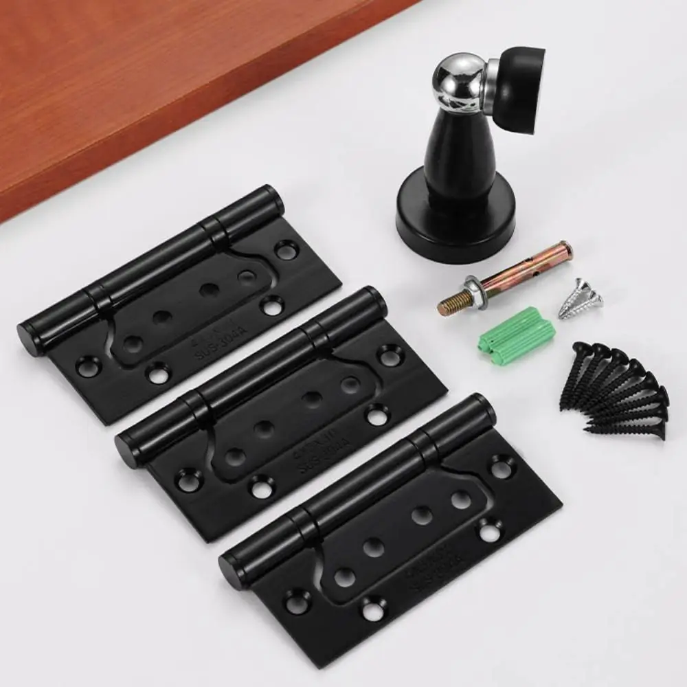 

New 304 Stainless Steel Stainless Steel Hinge 3+1 Set 4 Inches Flush Door Hinges Small Flat Door Hardware Wooden Door